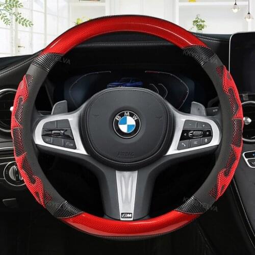 Carbon Fibre Leather Car Steering Wheel Cover for BMW X1 X2 X3 X4 E84 F84 F39 E83 F25 G01 F97 F26 G02 F98 Auto Accessories