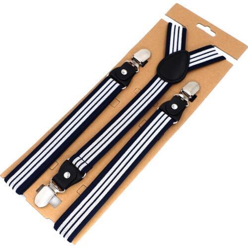 Mans Suspenders Fashion Braces 3 Clips Womens Suspenders Trousers Suspensorio Elastic Strap size 2.5*120cm black leather