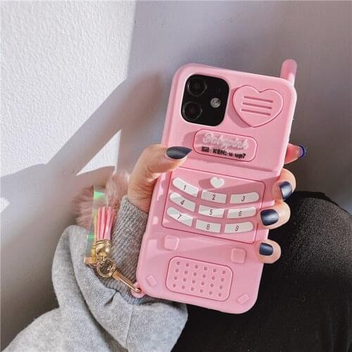 Cute Pink Love Heart Girl Gift Soft Pinch Phone Case For Iphone 12 11 Pro Max Mini XR XSmax 6 7 8 Plus SE 20 Soft Silicone Back