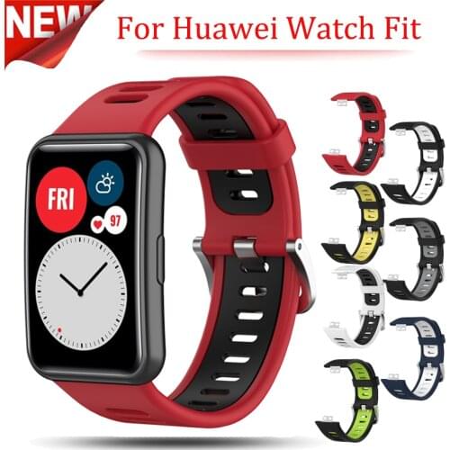 Soft Silicone Strap For HUAWEI Watch Fit Replacement Watch Band Wriststrap Sports Smart Watch Bracelet Accessories with tools