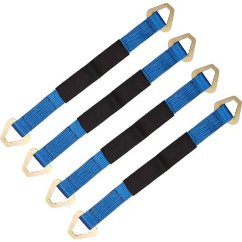 Axle Straps Race Car Trailer Hauler Tow Truck ATV Tie Down Strap Blue 4Packs 24"