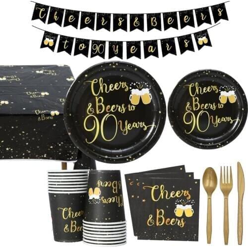 Cheer 90 Year Old Balloons Birthday 90 Year 90th Birthday Women Men 90 Birthday Cheers &Beers 90 Year Birthday Decorations
