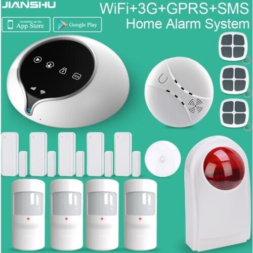 3G WIFI Alarm System Support Germany/Spanish/French/Dutch/Italian Voices WIFI Home Security Burglar Alarm System app alarm