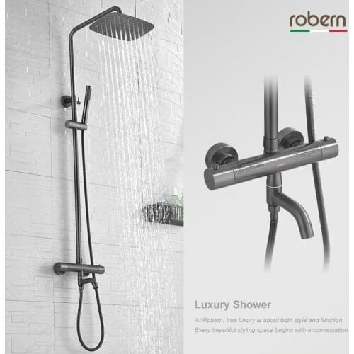 Shower Faucet Single handle dual control Chrome Shower Set Rotatable with lifting Waterfall Rain Shower System Bathtub Faucet