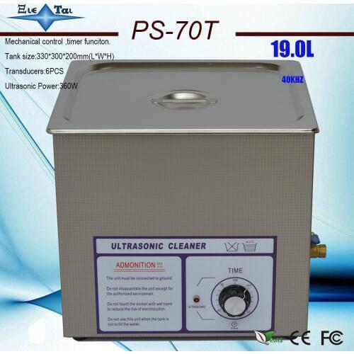 Hot sale AC110/220V Ultrasonic cleaner 19L 360W PS-70T 40K Hz and auto parts with free basket