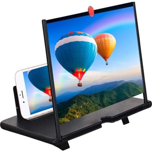 12inch 3D Screen Magnifier for Cell HD Smart Phones Screen Enlarger Projector Movie Videos Gaming Amplifier with Foldable Stand