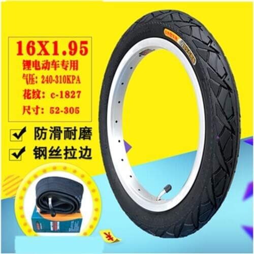 High Quality 16x1.95 Lithium Tram Tire 16 Inch Inner and Outer Tyre 16*1.95 Bicycle Accessories