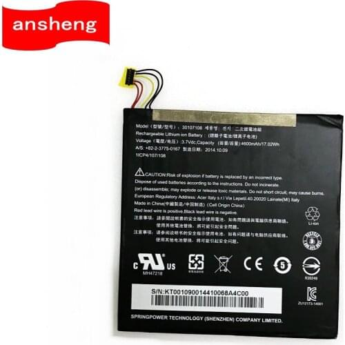 High Quality 4600mAh 30107108 Battery for Acer A1-840-131U A1-840FHD-10G2 Iconia A1-840FHD-197C Iconia A1-840 Tablet batteries
