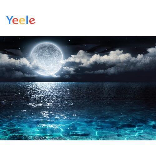 Yeele Night Moon Star Clouds Sea Water Landscape Baby Photography Backgrounds Customized Photographic Backdrops for Photo Studio