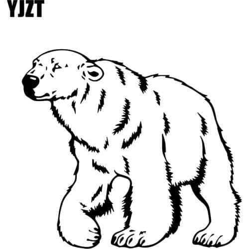 YJZT 15.5*14.1CM Interesting Polar Bear Predator Graphic Silhouette Car Sticker Vinyl Decoration C12-0450