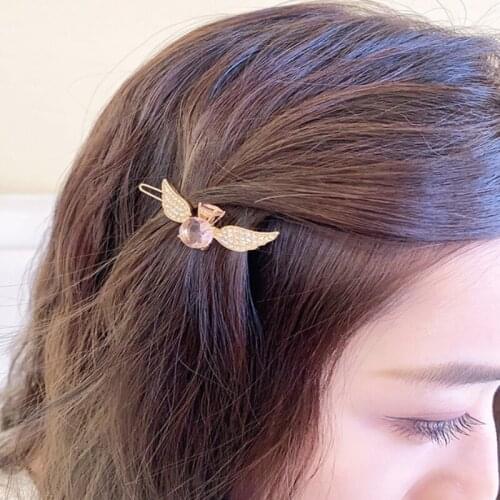 Korean Style New Creative Wings Girl Crystal Rhinestone Hairpin Simple Personality Hair Clip for Women Fashion Hair Accessories