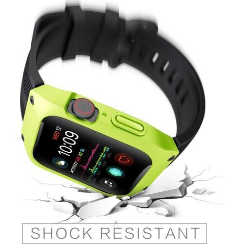 44mm 40mm Sport Case Strap For Apple Watch Series 4 Correa Rugged TPU Screen Protective Cover & Bracelet Wristband For Series 3