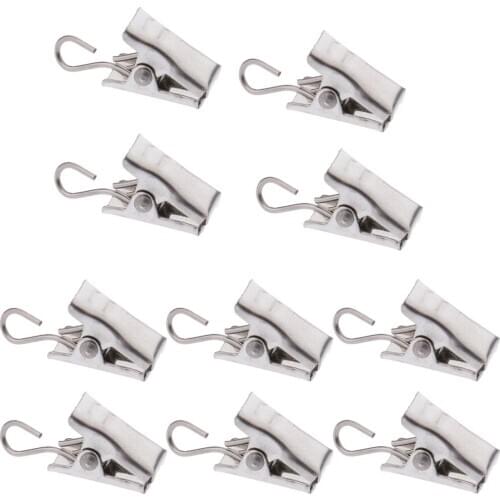 10Pcs Curtain Clips with Hook Door Panel Carrier Drapes Hanger Clamps 30mm