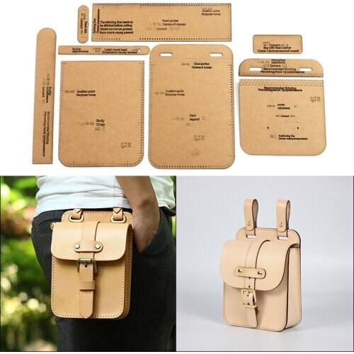1Set DIY Kraft Paper Template New Fashion Waist Bag Storage Bag Leather Craft Pattern DIY Stencil Sewing Pattern 13cm*20cm