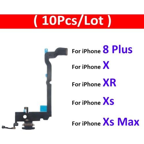 10Pcs/Lot, Charger Board PCB Flex For Iphone X XR XS Max 8 Plus USB Port Connector Dock Charging Ribbon Cable