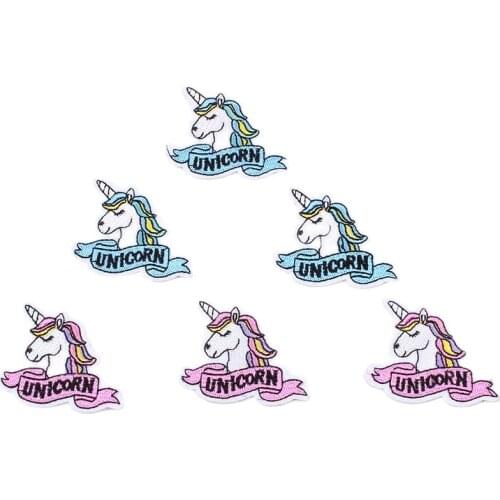 10PCS Cartoon Unicorn Stickers for Baby Clothes Embroidery Iron On Cute Animal Patch DIY Jeans Pants Fabric Appliques Badge