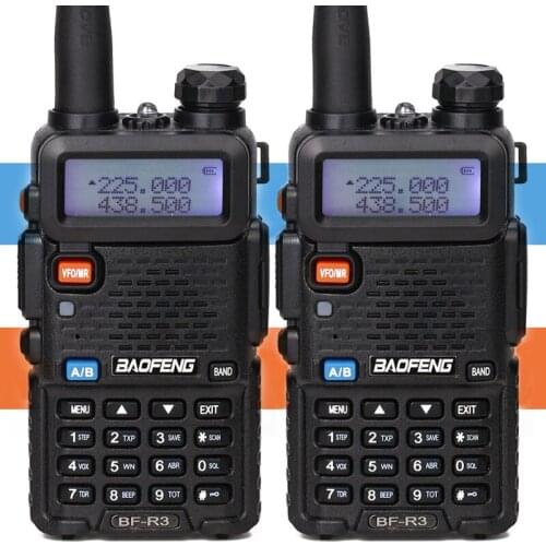 2Pcs Baofeng BF-R3 Tri-Band 136-174/200-260/400-520MHz Amateur Ham Two way Radio+2 Antenna Upgrade UV-5R Walkie Talkie