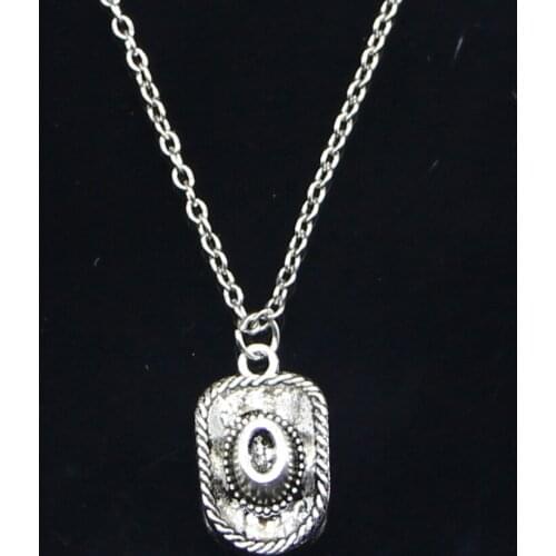 20pcs New Fashion Necklace 23x13mm cowboy hat Pendants Short Long Women Men Colar Gift Jewelry Choker