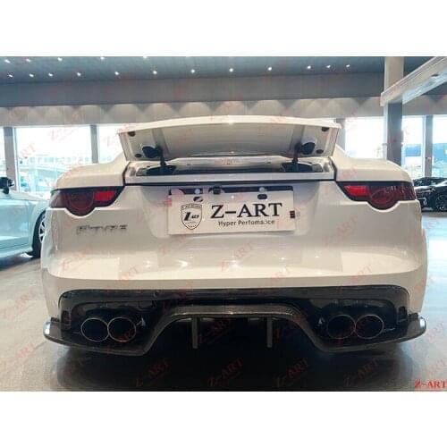 2013-2019 Z-ART carbon fiber rear diffuser for F-Type Carbon fiber rear lip for F Type S carbon fiber rear chin + exhaust
