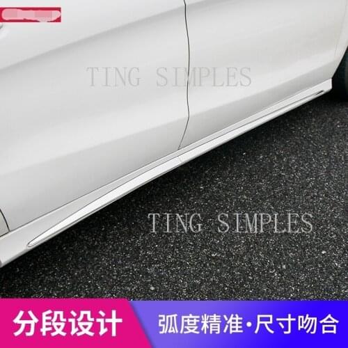 4Pcs Car Door Edge Side Anti-collision Cover Trim Sticker Chrome ABS/carbon fiber For Mercedes Benz CLA 2020 Car Styling