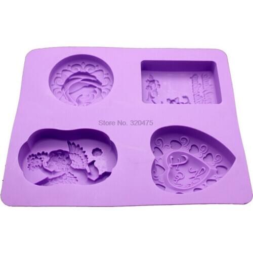 50pcs Angel Rose Flower Love Handmade Soap Silicone Mold Cake Mold Epoxy Mold