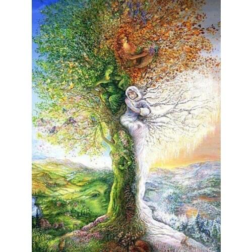Diamond Painting Full Square/Round Scenic Tree Diamond Embroidery Cross Stitch People Diamond Mosaic Set Picture of Rhinestones