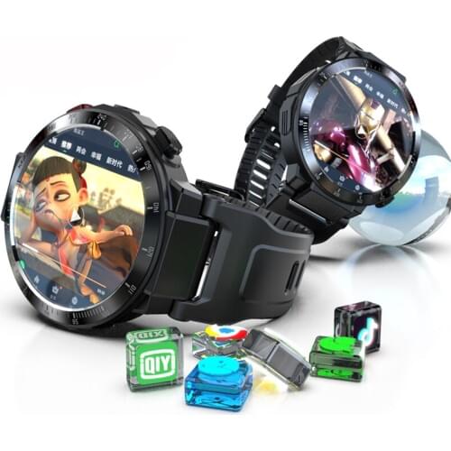 Android Smart Watch Phone 4G Network Wifi 1.6 Inch Full Round Touch Screen Fitness Tracker Smartwatch Men Camera Video Calls GPS