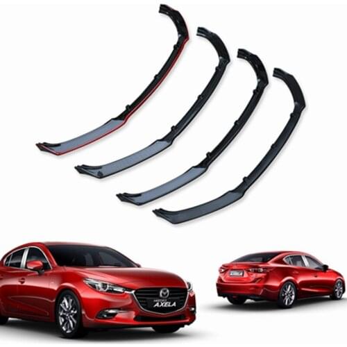 Axela ABS Plastic 3PCS/set Front Bumper Lip Protection Guard for Mazda 3 Axela Sedan 2014-2017