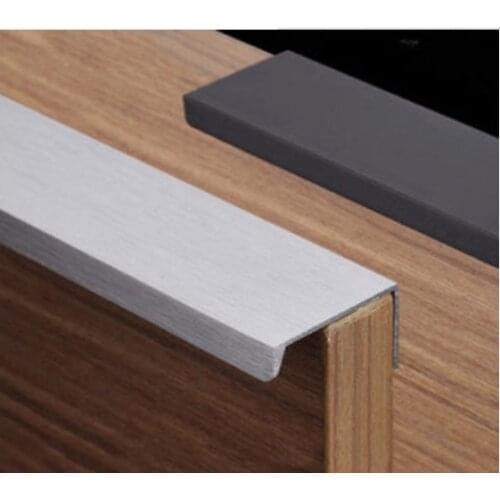 Black Silver Hidden Cabinet Handles Zinc Alloy Kitchen Cupboard Pulls Drawer Knobs Bedroom Door Furniture Handle Hardware