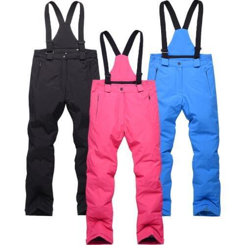 Chlid Candy Color Warm Adjustable Straps Solid Waterproof Winderproof Winter Outdoor Pant High Quality Colorful Snowboard Pant