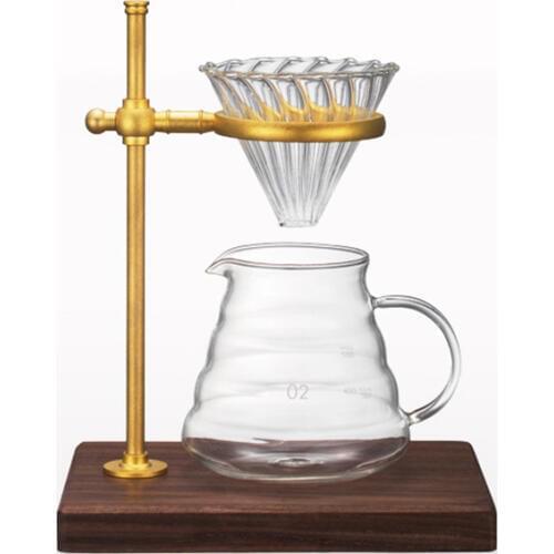 Wood Base Hand Coffee Filter Holder Adjustable Cup Holder Hand Coffee Filter Dripper Pot Rack Holder Stand Coffee Accessory
