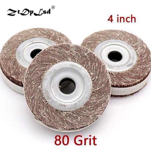 1Pcs 4 Inch Grit 80 Sandpaper Sanding Flap Polishing Wheels 100x16mm Disc Wheel Cloth Metal Wood Buffing Power For Rotary Tool