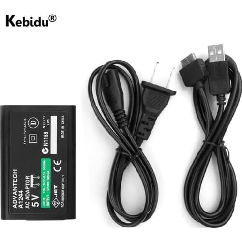 Home Wall Charger Power Supply AC Adapter + USB Data Charging Cable Cord for Sony PlayStation PSVITA PS Vita PSV 1000 EU US Plug