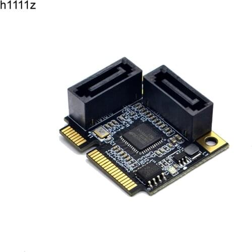 H1111Z Add On Cards Mini PCI-E PCI Express to 2 Ports SATA 3.0 Converter SSD HDD SATA3 Controller Expansion Card SATA Multiplier