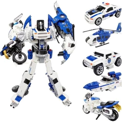 5 IN 1 Big Size 40CM Alloy Transformation Toy Boy Cool Robot Car Combintion Action Figure Motorcycle Aircraft Tank Model Kid Toy