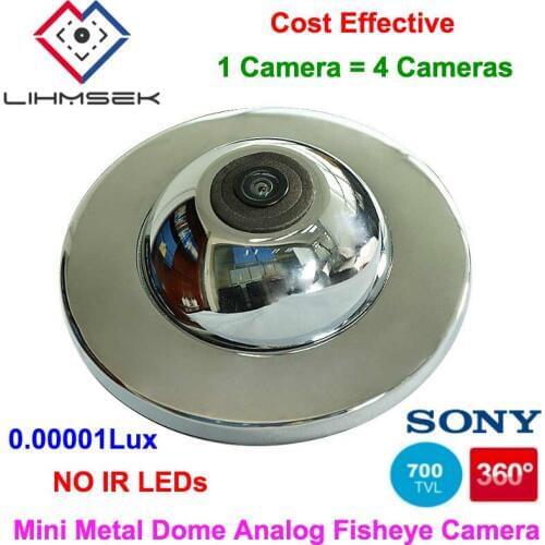 Lihmsek 0.00001lux Low Light Camera 700TVL CCD Analog UFO Camera Full Color image Day &Night 360 degree Fisheye Panoramic Camera