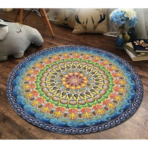 New Circle Yoga Mats Europe Style Flag Jacquard Computer Cushions Rugs And Round Carpets For Living Room Luxury Bed Rugs 3 size