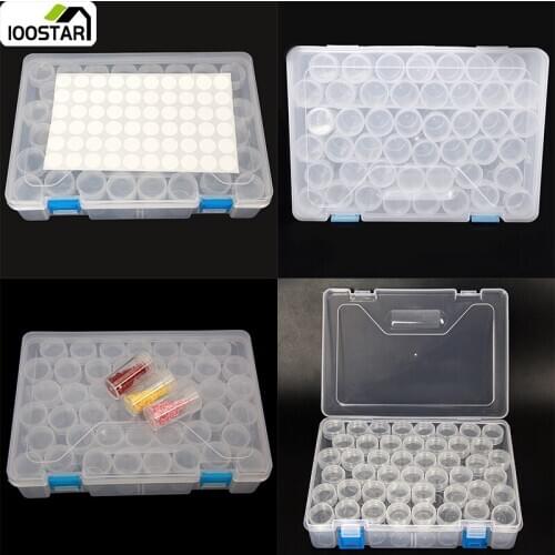 New 46 Bottles Storage Case Diamond Painting Box Tool Accessories Transparent Plastic Organizer Storage box Jewelry Storage Box