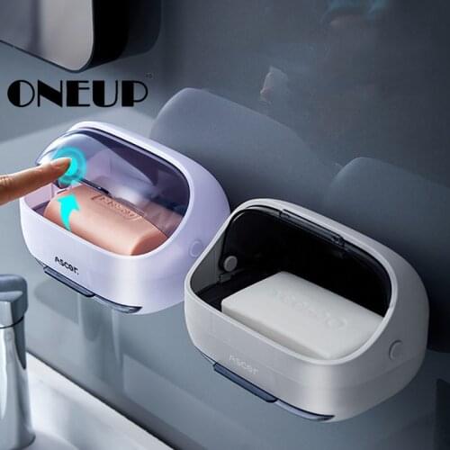 ONEUP Load-Bearing Bathroom Soap Dispenser Waterproof Bath Soap Holder Wall-Mounted Bath Soap Dish Toilet Bathroom Accessories