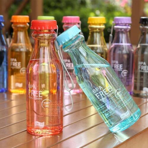 Portable 550ml Plastic Sports Water Bottle Container Leak-proof Bottles For Outdoor Riding Traveling Climbing Camping E2