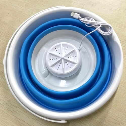 Portable mini Washing Machine Ultrasonic Cleaner Sonic Folding Bucket Foldable Laundry Clothes Washer For Underwear Bra Cleaning