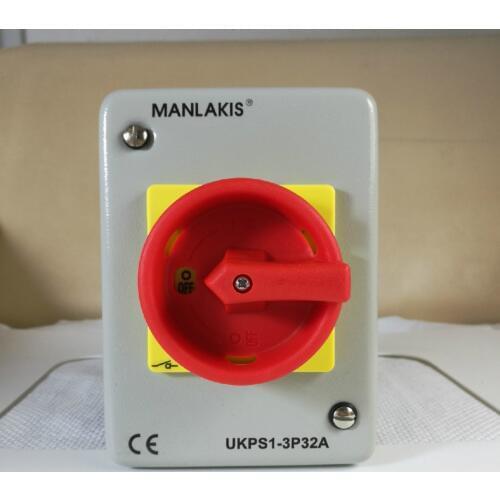 Industrial Loading Isolation Switch 3P 32A UKP Surface Installation Waterproof Rotary Transfer Isolating Switch with Metal Box
