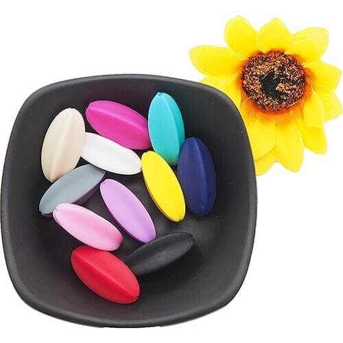 Chenkai 100PCS BPA Free Silicone Starfruit Teether Beads Baby Chewing Teether Beads For DIY Newborn Teether Pendant Shower Gift