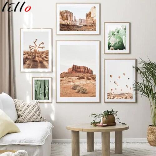 Desert camel cactus river canyon natural travel posters and wall art prints canvas wall frames for living room decor