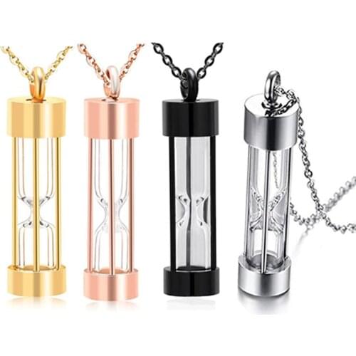 Unisex Religious Time Memory Hourglass Glass Cremation Jewelry Urn Necklace for Ashes Urn Cremation Jewelry Keepsake Memory
