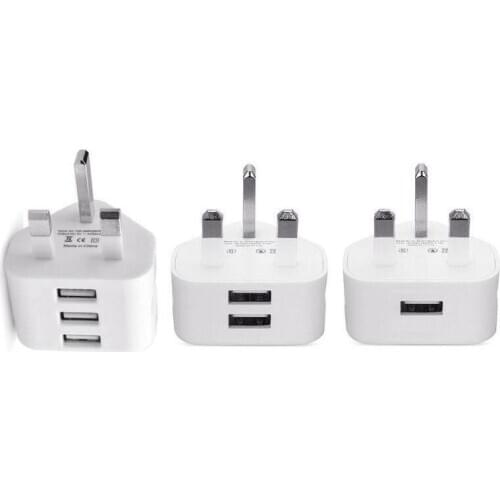 Universal Usb Uk Plug 3 Pin Wall Charger Adapter With Usb Ports Travel Charger Charging For Phone Ipad