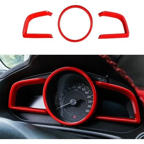 Internal Car Stylings Steering Wheel Instrument Panel Decoration Cover Frame Accessories For Mazda 3 Axela 2014-2019