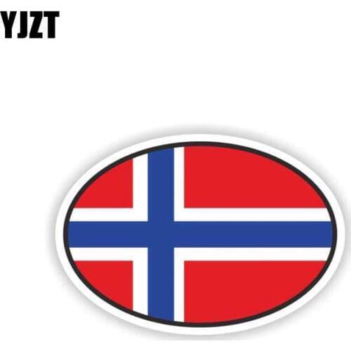 YJZT 11.9CM*8CM Car Styling Norway Flag Oval Car Sticker Window Helmet Decal 6-2236