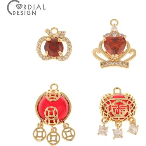 Cordial Design 20Pcs Jewelry Accessories/CZ Charms/Hand Made/DIY Pendant/Genuine Gold Plating/Earrings Findings & Components