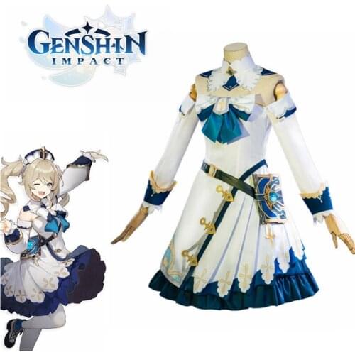 Genshin Impact Barbara Cosplay Costume Barbara Dress Cosplay Game Genshin Impact Costume Uniforms Book Women Halloween